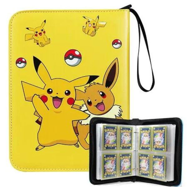 24X18CM 400-Card Pokemon Album Book for Kids, PU Leather Cover and Pocket Holder Perfect Gift Idea