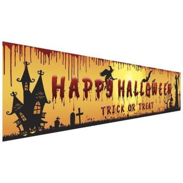 250*48 Cm Halloween Decorations Pumpkin Banner Scary Terror Bloody Handprint Yard Banner Indoor Outdoor Hanging Decor.