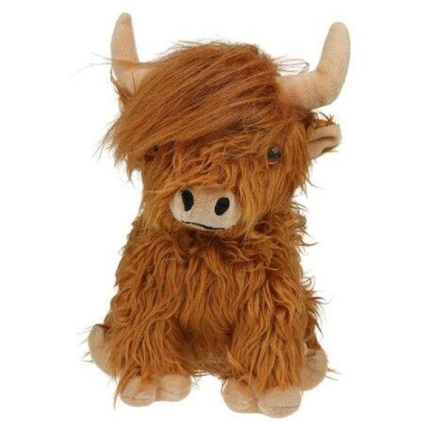 25cm Highland Cow Stuffed Animal Realistic Cow Plush Cattle Simulation Highland Cuddly Plushie Doll Farm Home Decor