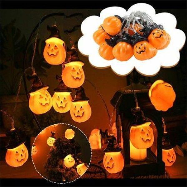 2.5m 10 LED Halloween String Lights LED Pumpkin Lights Holiday Lights For Outdoor Decor