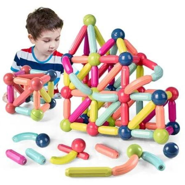 25PCS Magnetic Balls and Sticks Stacking Building Set for Kids 3+ with Safe Montessori Toys