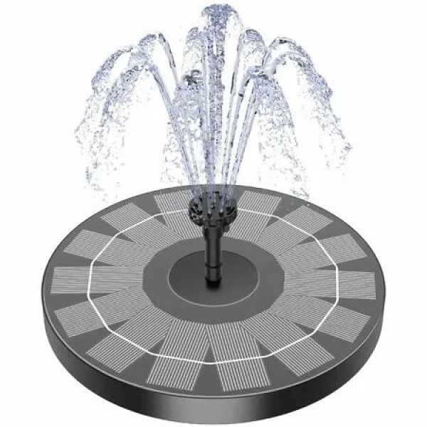 2.5W Solar Bird Bath Fountain Pump,Solar Fountain for Bird Bath with 6 Nozzles, 16cm Solar Powered Water Pump