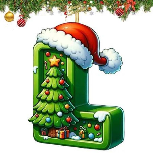 26 Letter Ornaments Christmas Tree,2025 Initial A to Z Christmas Letters Decoration,Personalized Hanging Pendant Xmas Alphabet for DIY Craft Ornaments