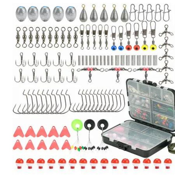 264pcs Fishing Lures Tackle Kit Sphere Floats Crank Hooks Swivels Sinkers Lures Sea Bass Float Fishing Tackle Accessories Set
