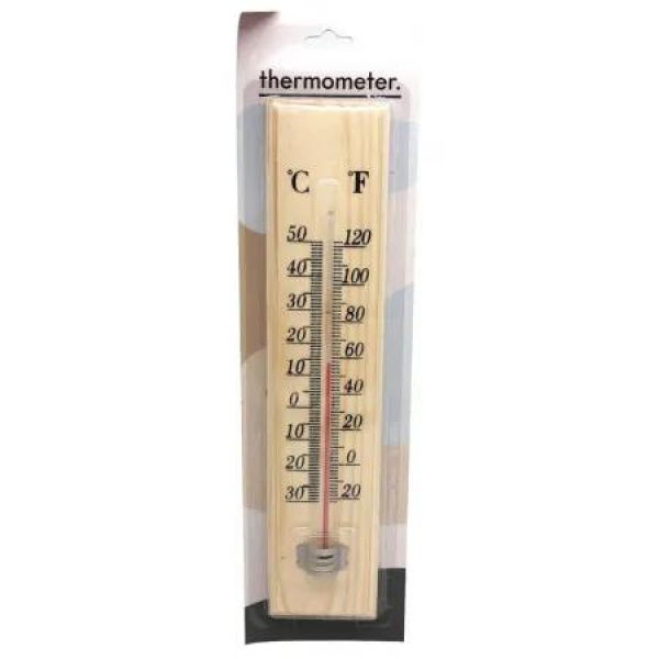 27cm Wooden Thermometer Indoor Outdoor Glass Wall Hanging Room Sensor Jumbo