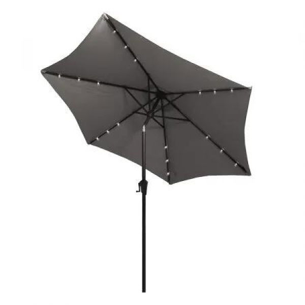 2.7M LED Outdoor Umbrella Base Stand Grey