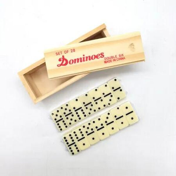 28 PCS Dominoes Set for Men and Women, Professional Domino Tiles in Natural Wooden Case, Domino Board Game Set, Classic Numbers Table Game with Carrying Storage Box for Family, 2 to 8 Players