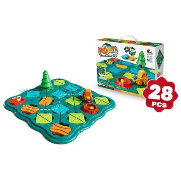 28 Piece STEM Build-A-Track Puzzle 216 Challenge Brain Teaser Montessori Inspired Perfect for Birthdays And Christmas