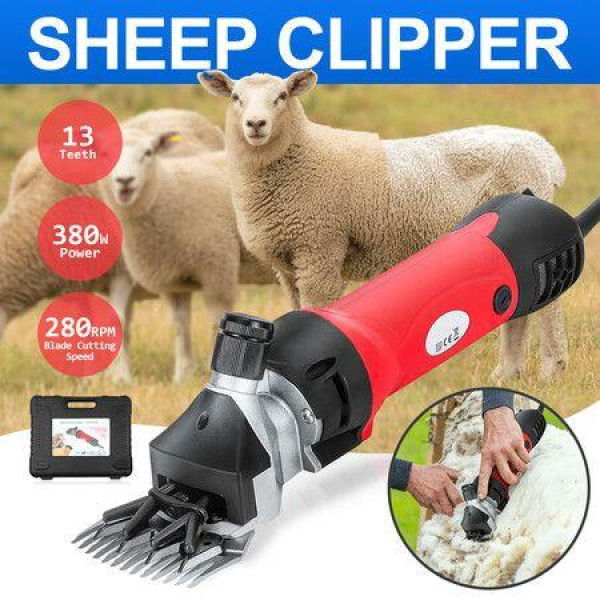 2800RPM Electric Sheep Wool Shear Clipper Livestock Hair Grooming Kit With 5m Power Cable