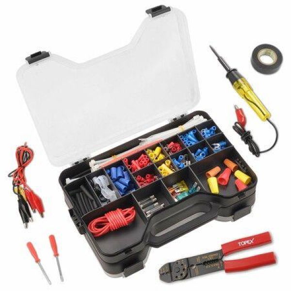 285 PCs Auto Electrical Repair Kit Gauge Wire Stripper Connectors Assortment Set Multifunctional & Self-Adjusting Cutting Peeling Pliers Tool