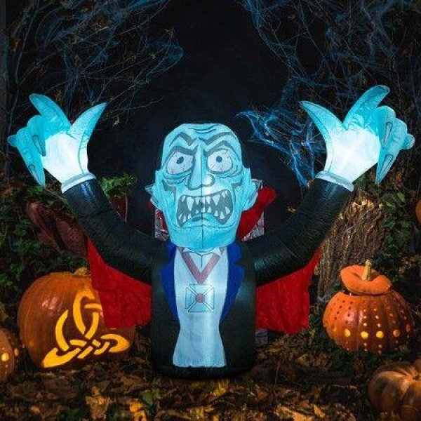 2.8m Halloween Inflatables Outdoor Decorations Vampire Halloween Blow Up Yard Decorations With Built-in LED For Yard Lawn Party Garden.