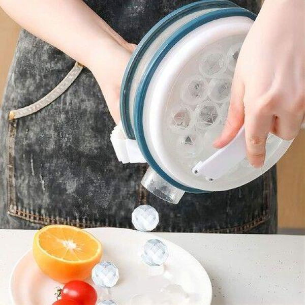 2IN1 Ice Cube Trays Kettle For Freezer 17 Ice Balls ForCoffeeBeerJuiceWater Blue