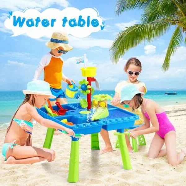 2in1 Sand Water Table Kid Sandpit Beach Play Swimming Pool Toys Outdoor Activity Pretend Playset Sensory Centre Park