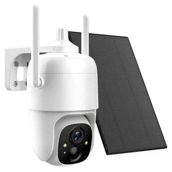 2K PTZ Solar WiFi Security Camera with AI Motion, Color Night Vision, 360 View, IP65 Waterproof, Alarm,2 Way Talk