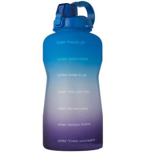 2L Water Bottle Motivational With Time Marker (Blue)