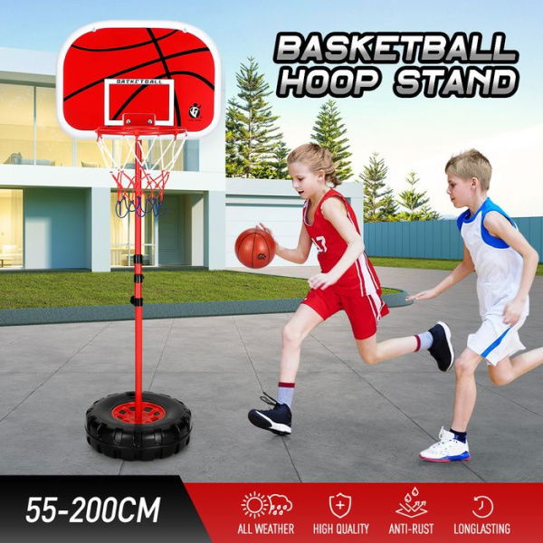 2m Basketball Hoop For Toddler Kids Children Portable Adjustable Indoor Training Set