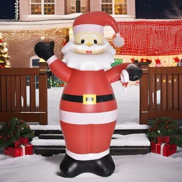 2m Inflatable Santa Claus LED Christmas Decoration Outdoor Lawn Props For Patio