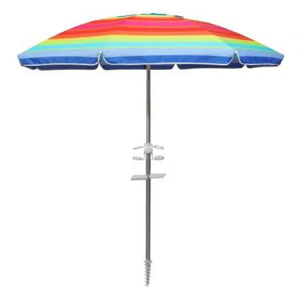 2M Outdoor Beach Umbrellas Sand Colorful