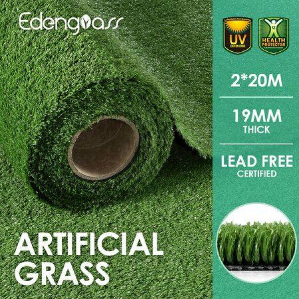 2M X 20M Artificial Synthetic Fake Faux Grass Mat Turf Lawn 19MM Height