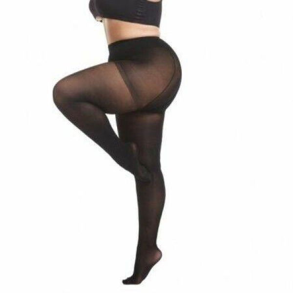 2Pairs XXXL Plus Size 60D Control Top Tights Fall Winter Panty Hose Black