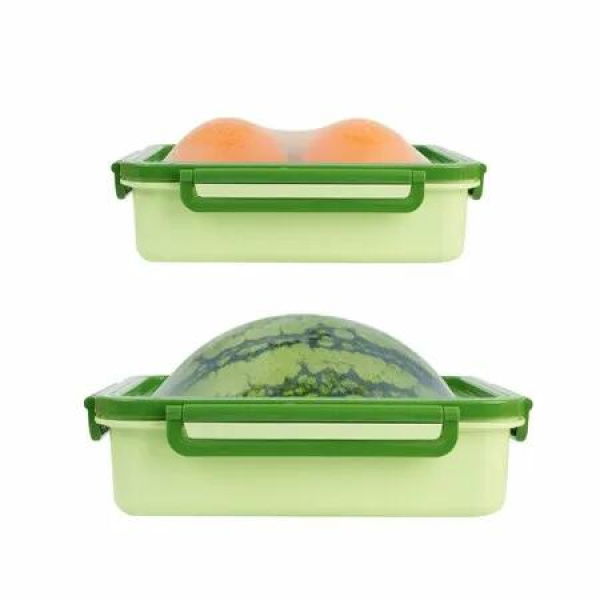 2pc Large Reusable Fruit and Vegetable Protectors,Silicone Fruit Storage Box,Fresh Stretch Capsules For Food Saver Color Green