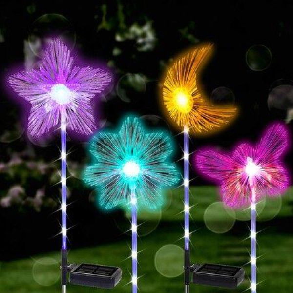 2PC Solar Pathway Lights Outdoor With 7 Color Changing RGB Microfiber Lights 2 In 1 Glowing Garden Solar Panel With Battery - Brighten Your Backyard