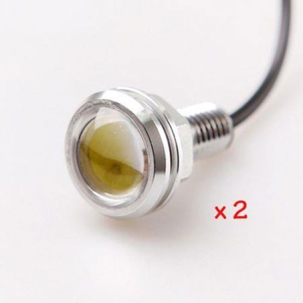 2 Pcs 12V 3W 18mm Car Eagle Eye LED Daytime Running Lights & Screw Energy Saving Reverse Lamp