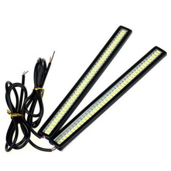 2pcs 12V 40LED Waterproof Car DRL Fog Strip Daytime Running Light White Tide