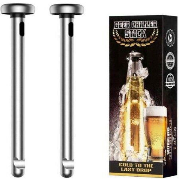 2PCS Beer Chiller Sticks For Bottles Cool Unique Gift For Any Beer Lover Stainless Steel Beverage Cooler