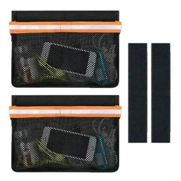 2PCS Boat Storage Accessories,Reflective Self-Adhesive Universal Boat Organizer Mesh Storage For Gloves,Tools,Tackle and Gear
