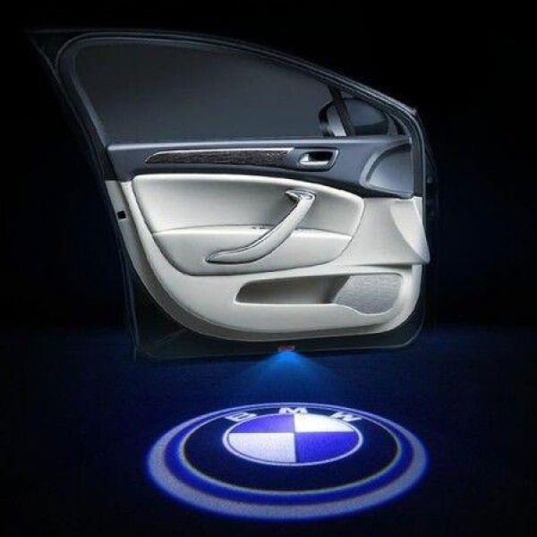 2 Pcs Car Door Lights Logo Led Projector Lights Shadow Ghost Light Wireless Car Door Welcome Courtesy Lights Logo For All Car Models (BMW)