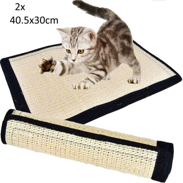 2 Pcs Cat Scratch Pad Post Tree Ramp Protecting Furniture Sofa Chair Desk Legs 40.5x30 Cm.