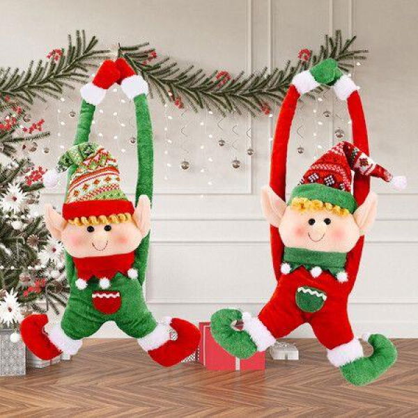 2pcs Christmas Curtain Buckles Elf Curtain Buckle Holder Santa Curtain Tieback Xmas Holiday Window Accessories