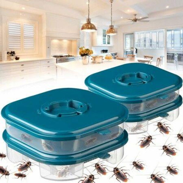 2Pcs Coach Killer Indoor Infestation Efficient Cockroach Trap Double Layer Roach Trap (2 Pieces)