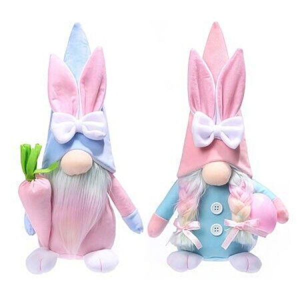 2PCS Easter Gnomes Decorations Plush Faceless Bunny Rabbit Elf Gifts Household Rabbit Ornaments Home Decor Easter Decor