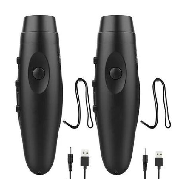 2Pcs Electronic Whistles for Referees with USB Charging Cable, 3 Tone High Volume Emergency Whistle for Referee Coaches Teacher