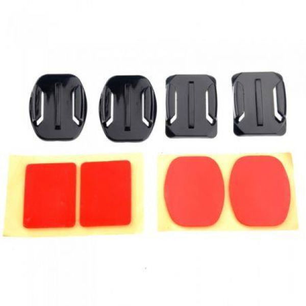 2 Pcs Flat + 2 Pcs Curved Adhesive Mount For GoPro Hero 1/2/3/3+ Camcorder.