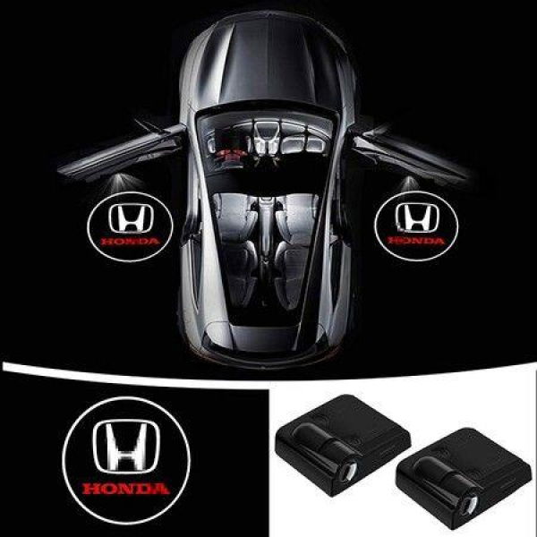 2 Pcs For Car Door Lights Logo For Car Door LED Projector Lights Shadow Ghost Light Wireless Car Door Welcome Courtesy Lights Logo For All Car Models (Honda White)