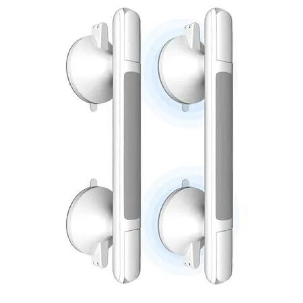 2Pcs Grab Bars for Bathtubs and Showers with Indicator, Suction Cup Shower Handle, Easy Install Tool-Free Design (Grey)