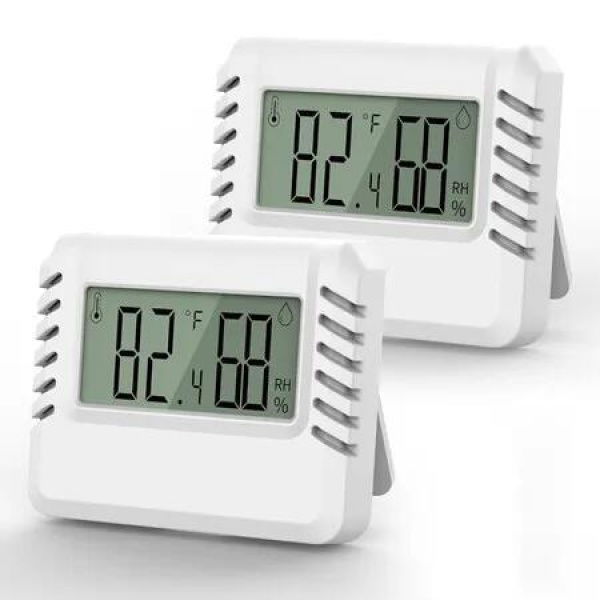 2PCS Indoor Thermometer Hygrometer for Home,Room Thermometer Hydrometer with Accurate Temperature Humidity Sensor (White)