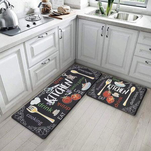 2pcs Kitchen Mat Bath Carpet Floor Mat Washable Durable Home Entrance Doormat Bathroom Carpet Living Room