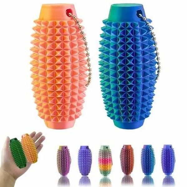 2PCS Little Ouchies Stim Fidget,3D Printed Fidget Toys Anxiety Relief Items,Grippie Stim Keychain,Stim Toys,Hard Spiky Sensory Toys,Novelty Gifts