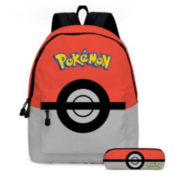 2PCS Pokemon Pikachu Backpack Kids Shoulder Bag Pencil Case for Teenager Kid Student