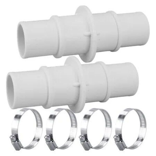 2Pcs Pool Hose Adapter Connector, 1-1/4 inch or 1-1/2 inch Plastic Coupling for Swimming Pool Vacuum, Cleaner, and Filter Pump Hoses