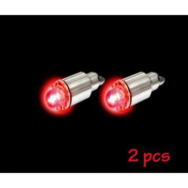 2pcs Red Car Auto Tire Wheel Valve Stem LED Cap Bicycle Tyre Night Light Lamp