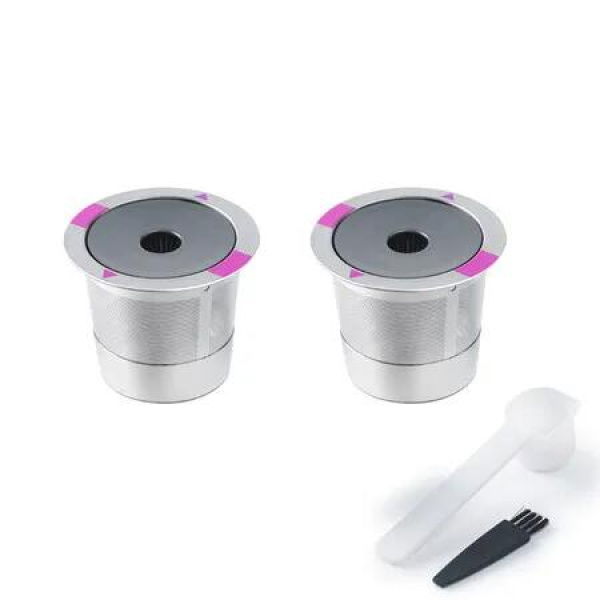 2Pcs Reusable Coffee Pods, Universal Stainless Steel Reusable Coffee Machines Brewers Refillable Pof for K Cups