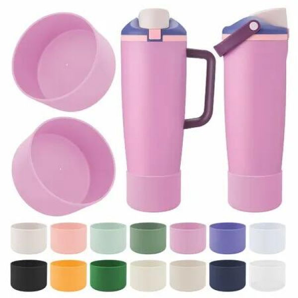 2PCS Silicone Boot Compatible with Owala 30oz & 40oz FreeSip Sway Bottles & Tumblers,Protective Anti-Slip Bottom Cover Sleeve for Freesip Sway Tumbler