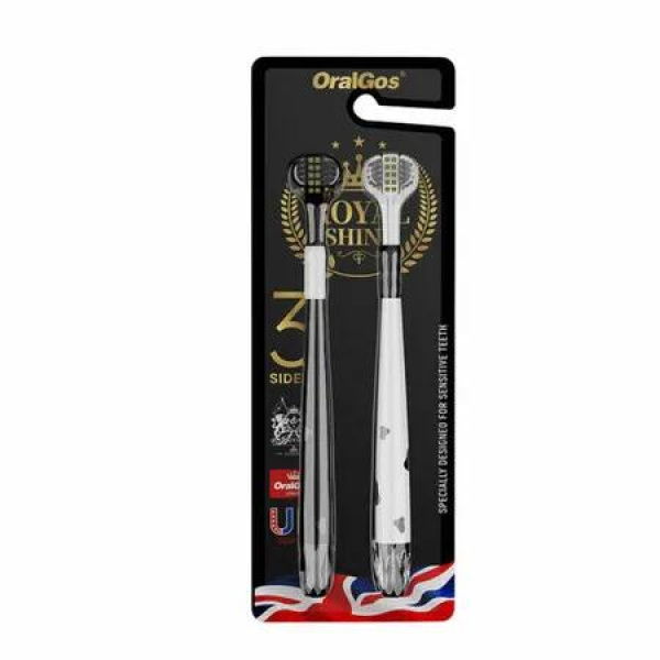 2pcs Soft Toddler 3 Sided Toothbrushes Triple Efficiency Multi-Angle Cleaning C Shaped Brush Head All Sides Christmas Gift COL Random Sent