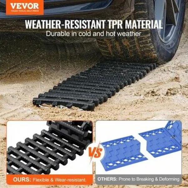 2PCS Traction Boards with TPR for Mud Snow Sand Storage Bags Short Black