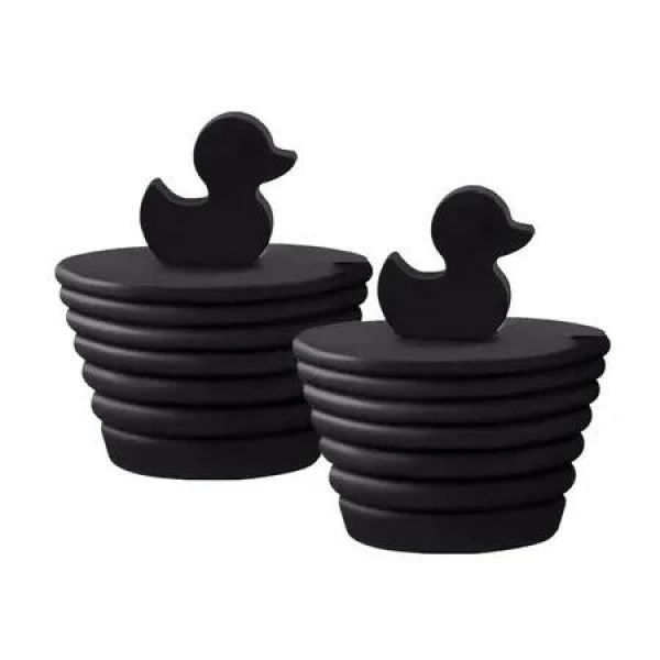 2Pcs Universal Tub Drain Stopper for Bathtub and Bathroom Sink Drains, Black